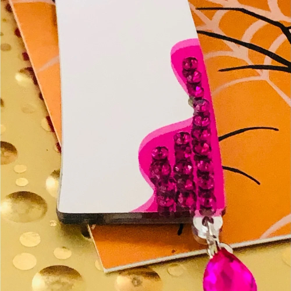 Authentic Betsey Johnson Earrings - Halloween Cleaver, Dangle Rhinestone NWT